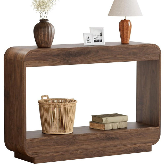 Lulive 43" Waterfall Console Table for Entryway, Wooden Entryway Table, Farmhouse Behind Sofa Table for Living Room, Hallway, Entrance, Couch, Entry, Home Decor
