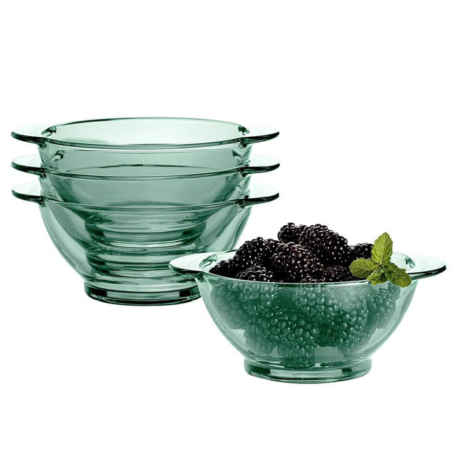 STP GOODS Glass Dinner Plates Set of 4 – Borosilicate Salad & Soup Plates, Transparent Glass Serving Plates for Pasta, Bread, Dessert & Appetizers, Dishwasher Safe Tableware