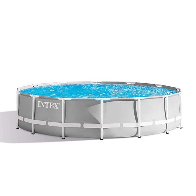 INTEX 26719EH 14 Foot x 42 Inch Prism Premium Frame Above Ground Pool | Cartridge Filter Pump, Ladder, Ground Cloth and Pool Cover Included