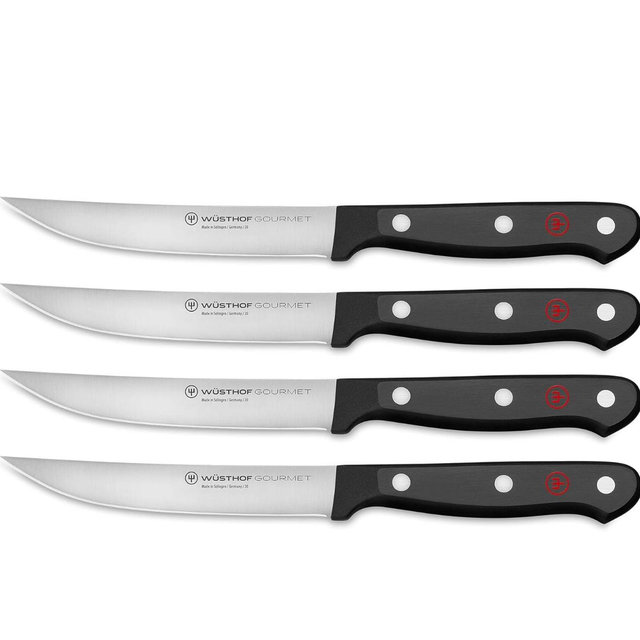 WÜSTHOF Gourmet 4-Piece Steak Knife Set, Black