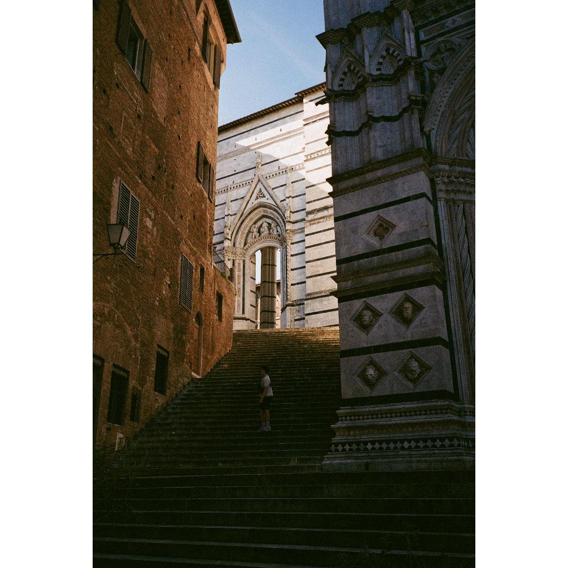 We found this beautiful set of stairs at the Duomo in Siena and knew we had to go back!