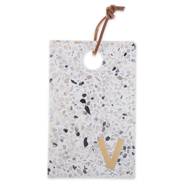 Artisanal Kitchen Supply® Terrazzo Monogram Letter "V" Cheese Board