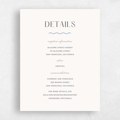 Blue Whimsical Wedding Enclosure - Girard