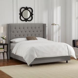 Diamond Tufted Wingback Nail Button Bed