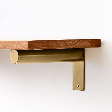 Jordan Shelf Brackets, Set of 2 - Brass