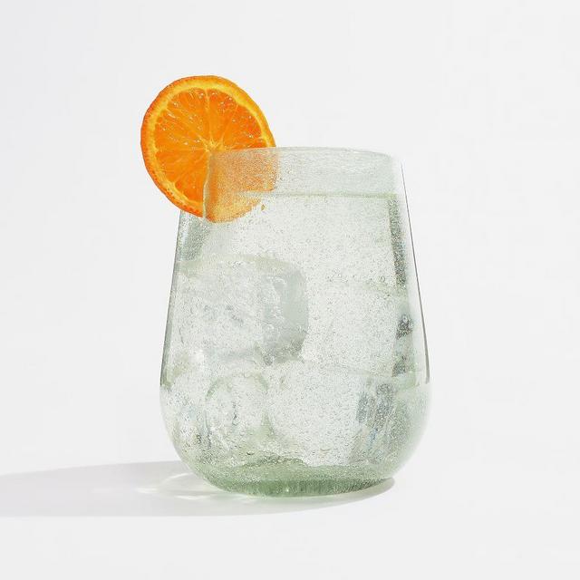 Recycled Sea Glass Stemless Wine Glasses, Set of 6