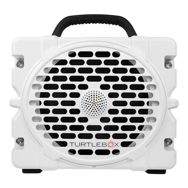 Turtlebox Grande: Loud! Outdoor Portable Bluetooth 5.4 Speaker | Rugged, Waterproof, Ultra-Portable | Plays to 126db, Deep Bass, Shockproof, Unlimited Pairing for Full Stereo Experience, White