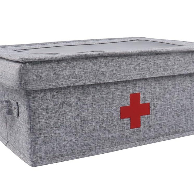 Xbopetda Linen First Aid Kit Supplies, First Aid Box with Organizer & Pill Bottles for Home & Travel