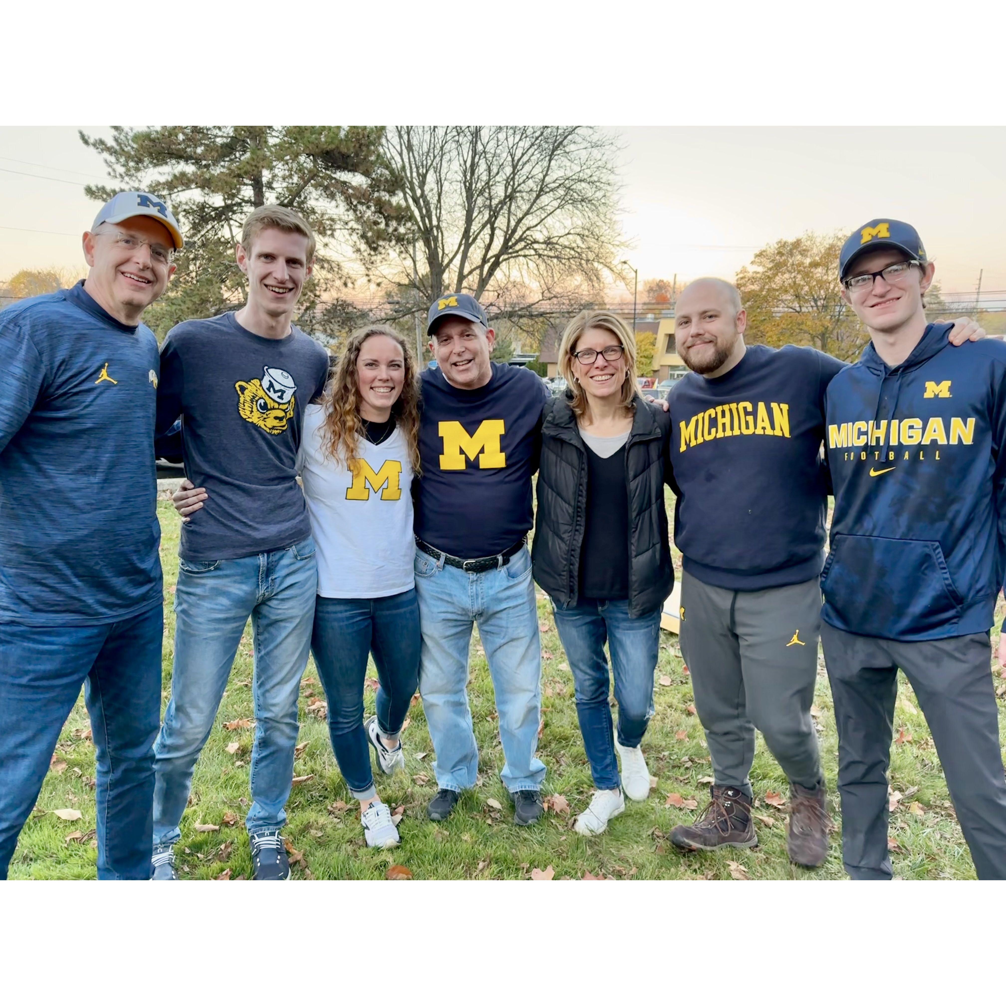Michigan vs Michigan State! Our parents met for the first time and we all had a blast! 2022.