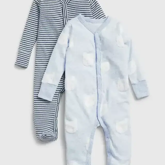Baby Print Footed One-Piece (2-Pack)