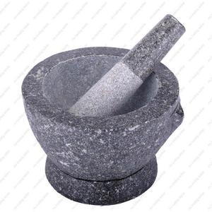 Tailand - Stone (Granite) Mortar and Pestle, 7 in, 2+ cup capacity