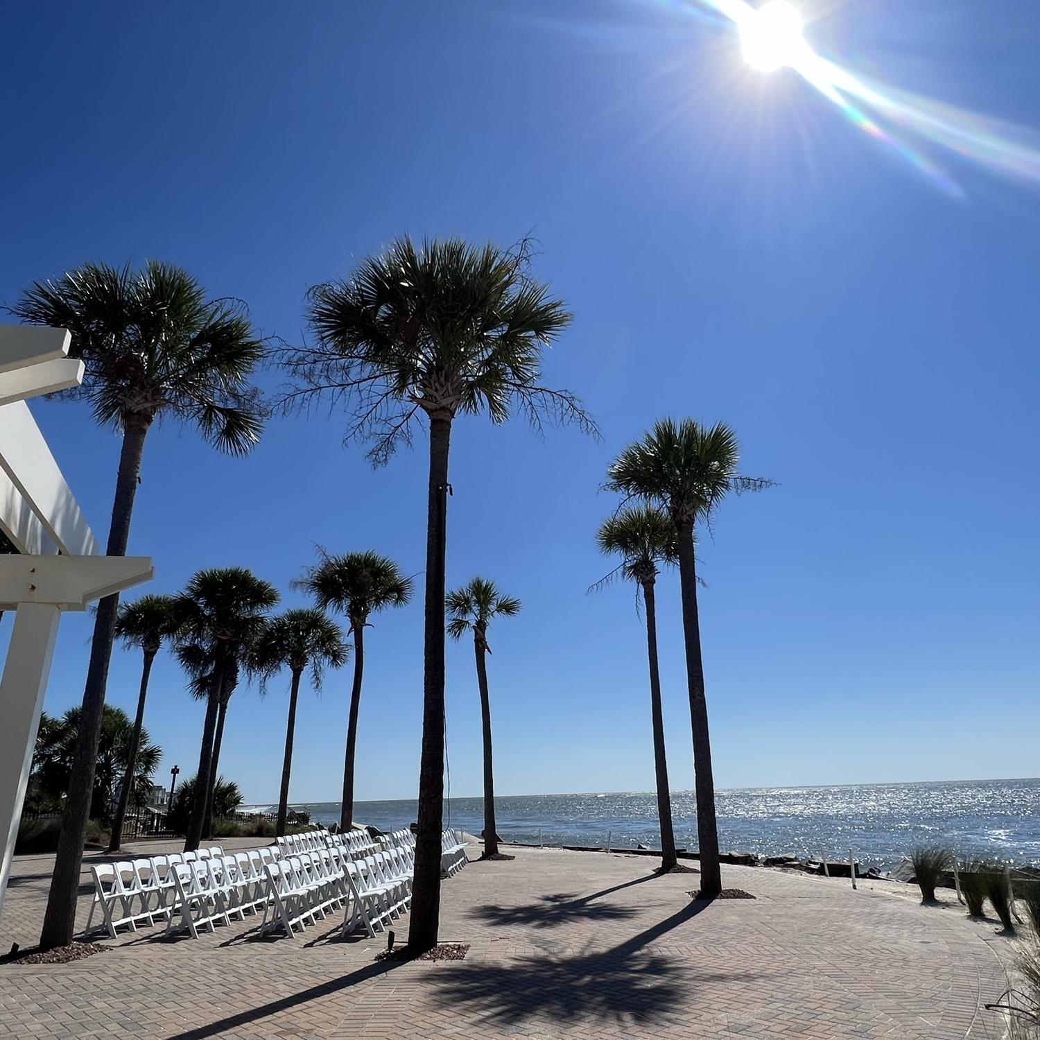 The wedding ceremony location- the Seabrook Island Ocean Terrace!