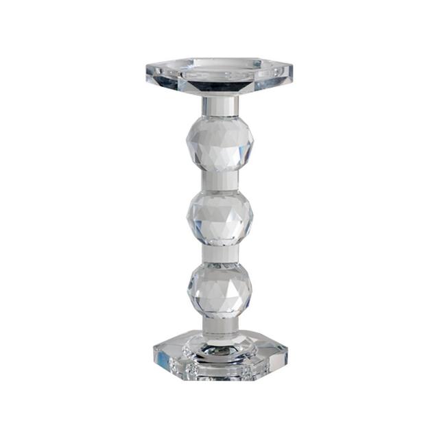 9.5" x 3" Faceted Glass Pillar Candle Holder Clear - A&B Home