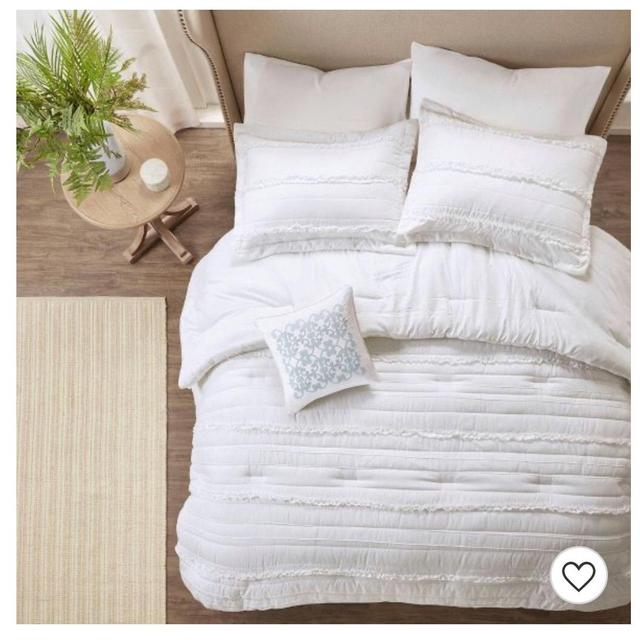 Alexis Ruffle Comforter Set - 5pc (white, queen)