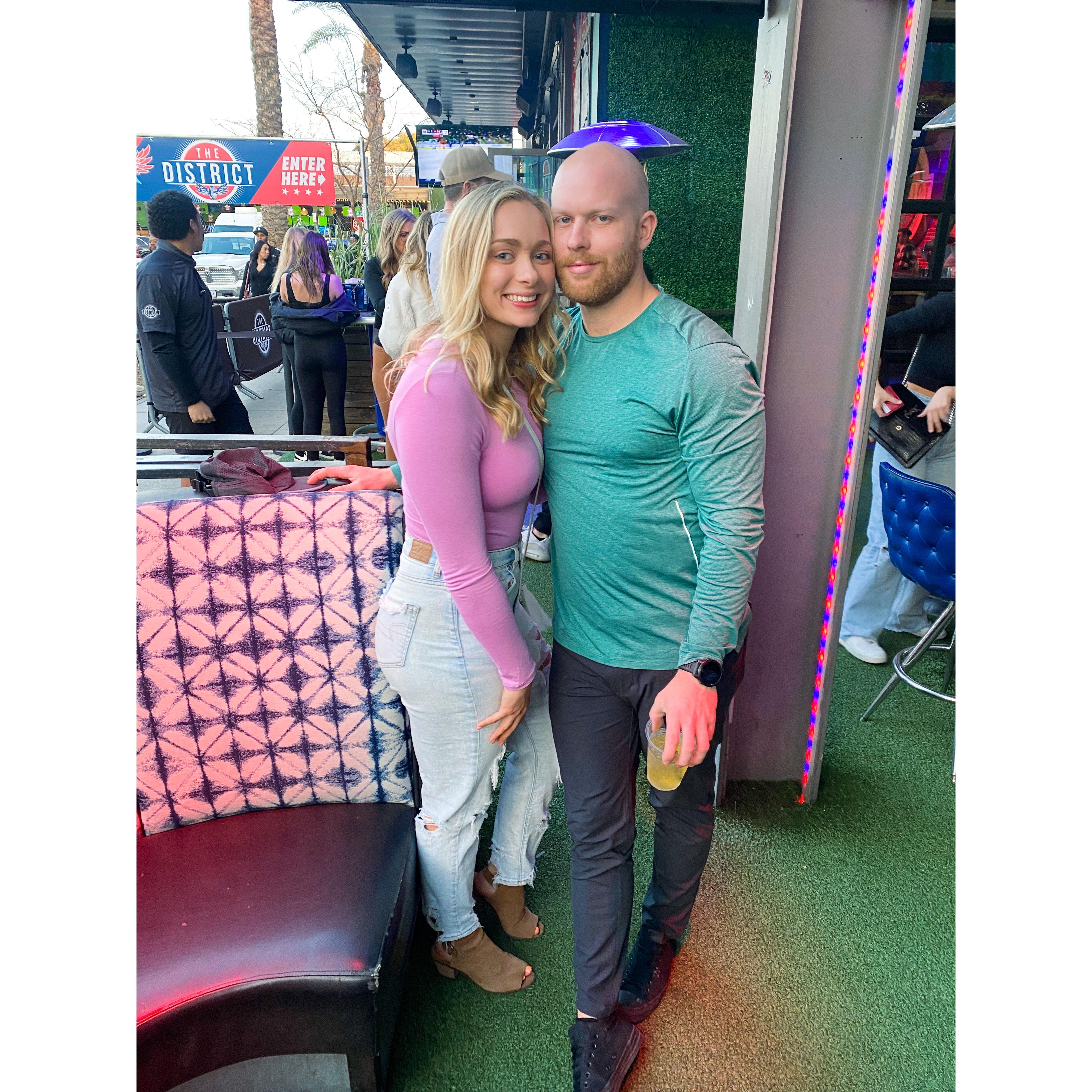 Adam surprised Anna with a birthday celebration in Scottsdale, January 2022.