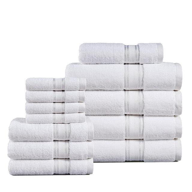 LANE LINEN Luxury Bath Towels Set - 12 Piece Set, 100% CottonBathroom Towels, Zero Twist, Shower Towels, Extra Absorbent Bath Towel, Super Soft, 4 Bath Towels, 4 Hand Towels, 4 Wash Cloths - White