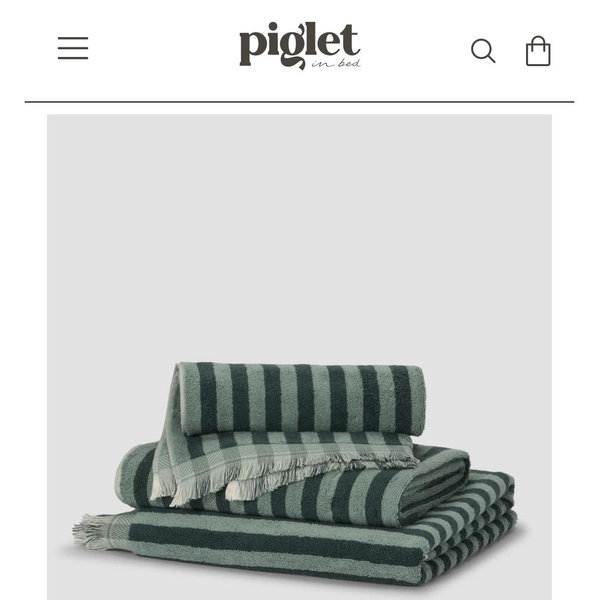 Pine Green Pembroke Stripe Cotton Towels