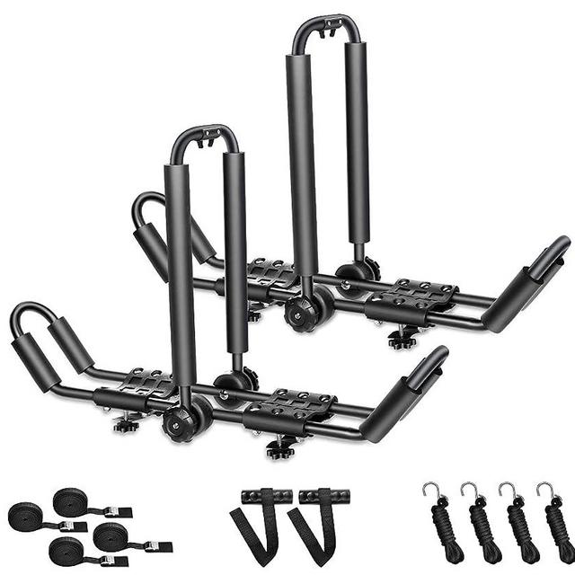 DRSPORTS Universal Foldable Kayak Canoe SUP Carrier 3 in 1 Adjustable car roof Rack Mount J Shape Kayak Rack for Canoe, SUP, Kayaks, Surfboard and Ski Board Rooftop Mount on SUV, Car and Truck