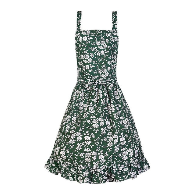 Pinknoke Vintage Pinafore Apron Dress for Women with Pockets Cute Floral Chef Aprons for Kitchen Cooking Baking Gardening
