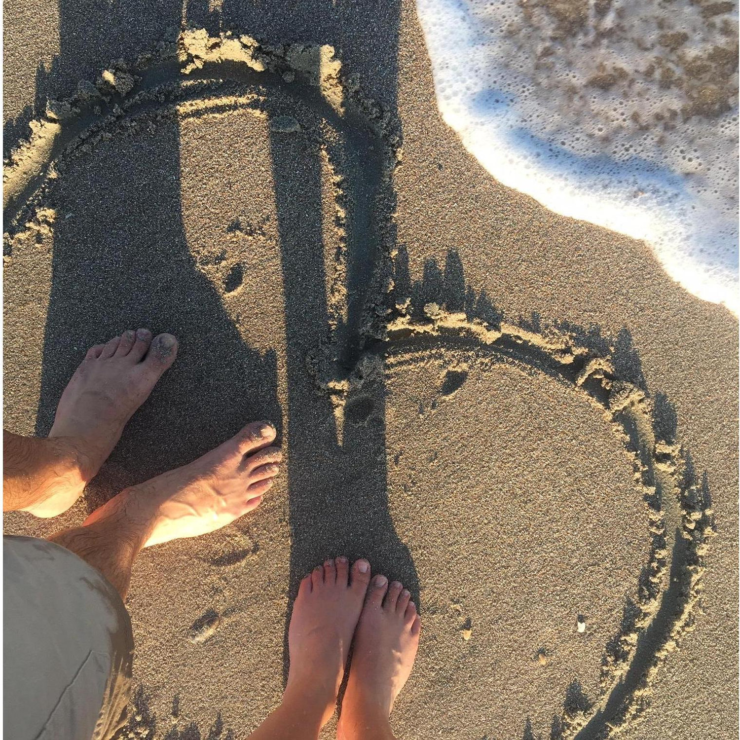 Our feet in the sand. Ocean Isle Beach, NC. July 2020.