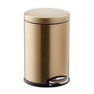 simplehuman Brass 1.2 gal. Round Step Trash Can
