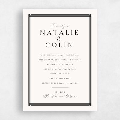 Beige Wedding Program - Sarnai
