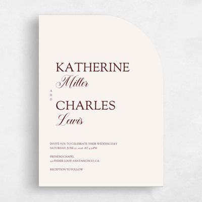 Light Oatmeal, Beige Wedding Invitation - Soave Portrait