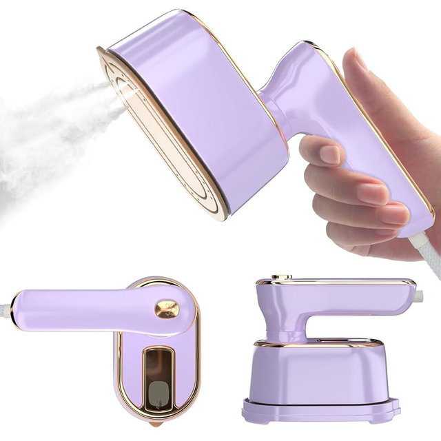 Travel Steamer Iron for Clothes Mini - Portable Ironing Machine Travel Small Size Portable Steamer Travel College Dorm Home Essentials Steamer for Clothes(Purple)