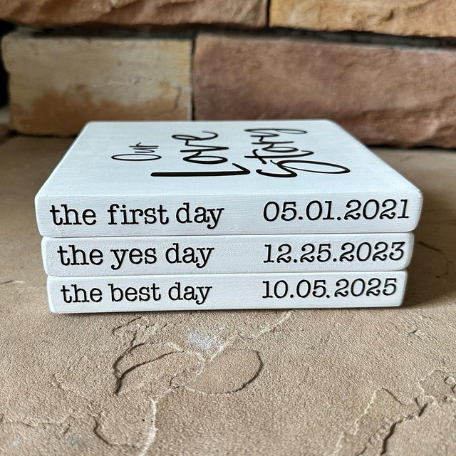 Our Love Story Book Stack, First Day Yes Day Best Day Book Stack, Wedding Book Decor, Engagement Gift, Wedding Gift, Wedding Book Stack