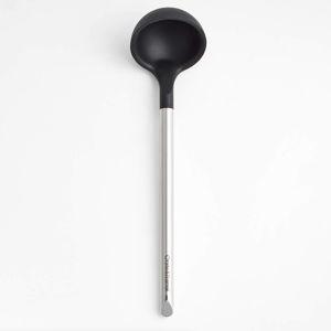Crate & Barrel Black Silicone and Stainless Steel Ladle
