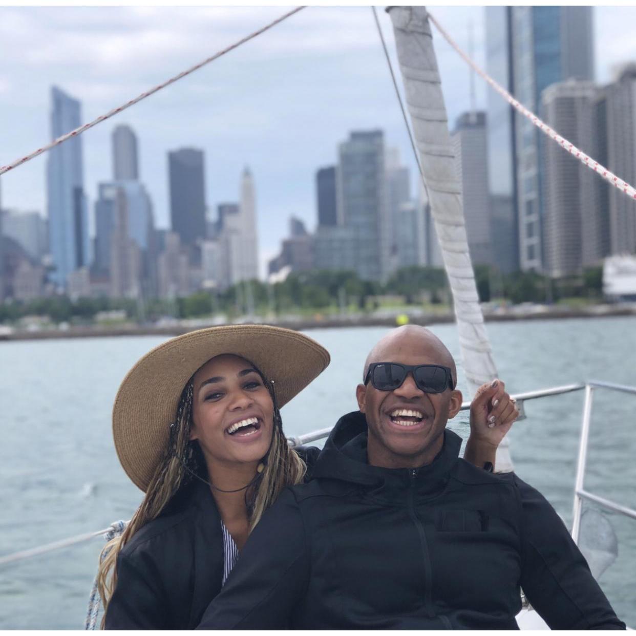 Sail boat ride in Chicago for Sebastian's 34th birthday.