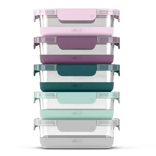 Ello Duraglass Refresh 10pc Glass Meal Prep Food Storage Containers Set Multicolor