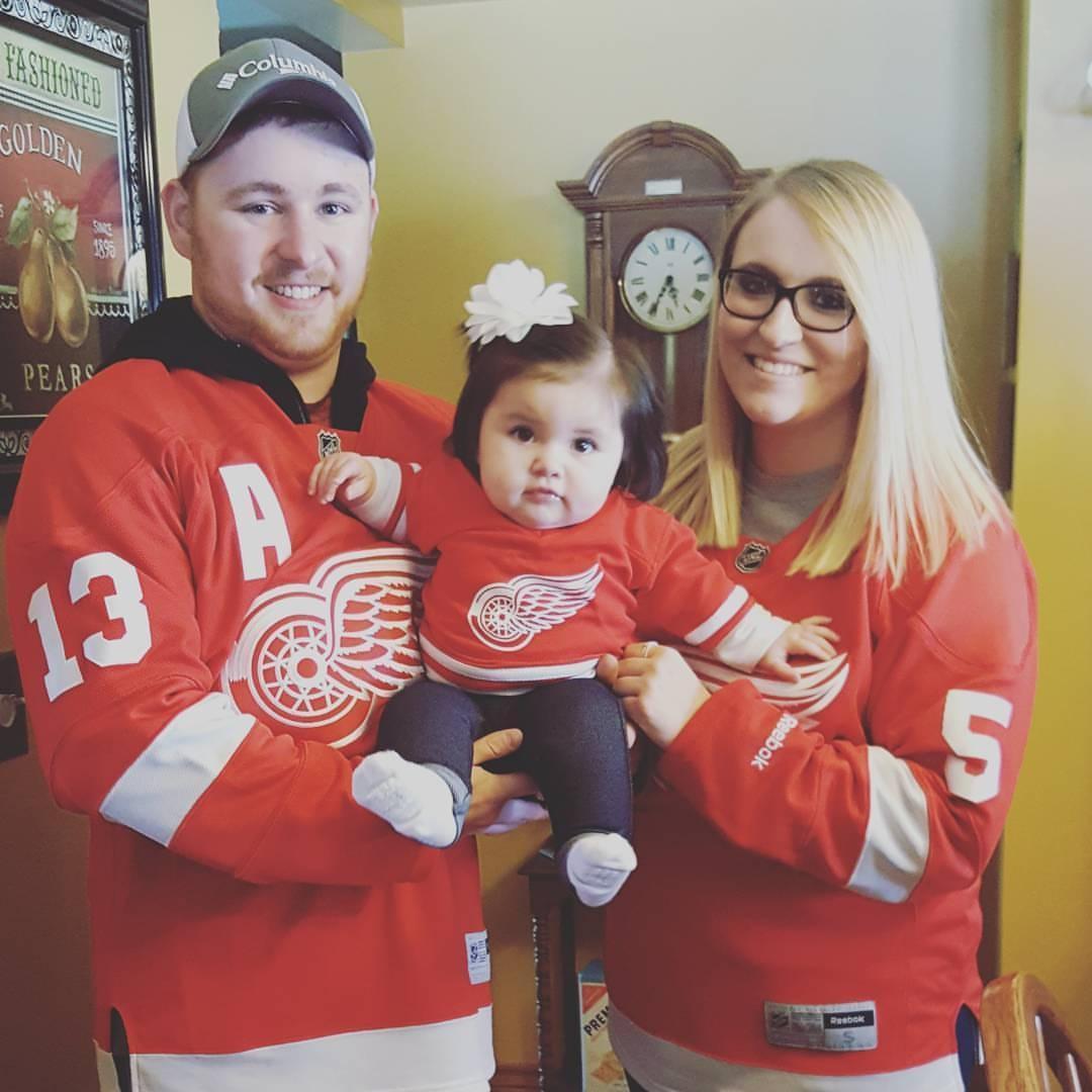 Another Wings game! Matching with our niece!