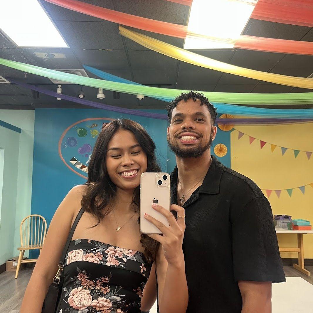 Brenen and Alexia’s Valentine’s Day date when they ate hibachi and painted pottery!