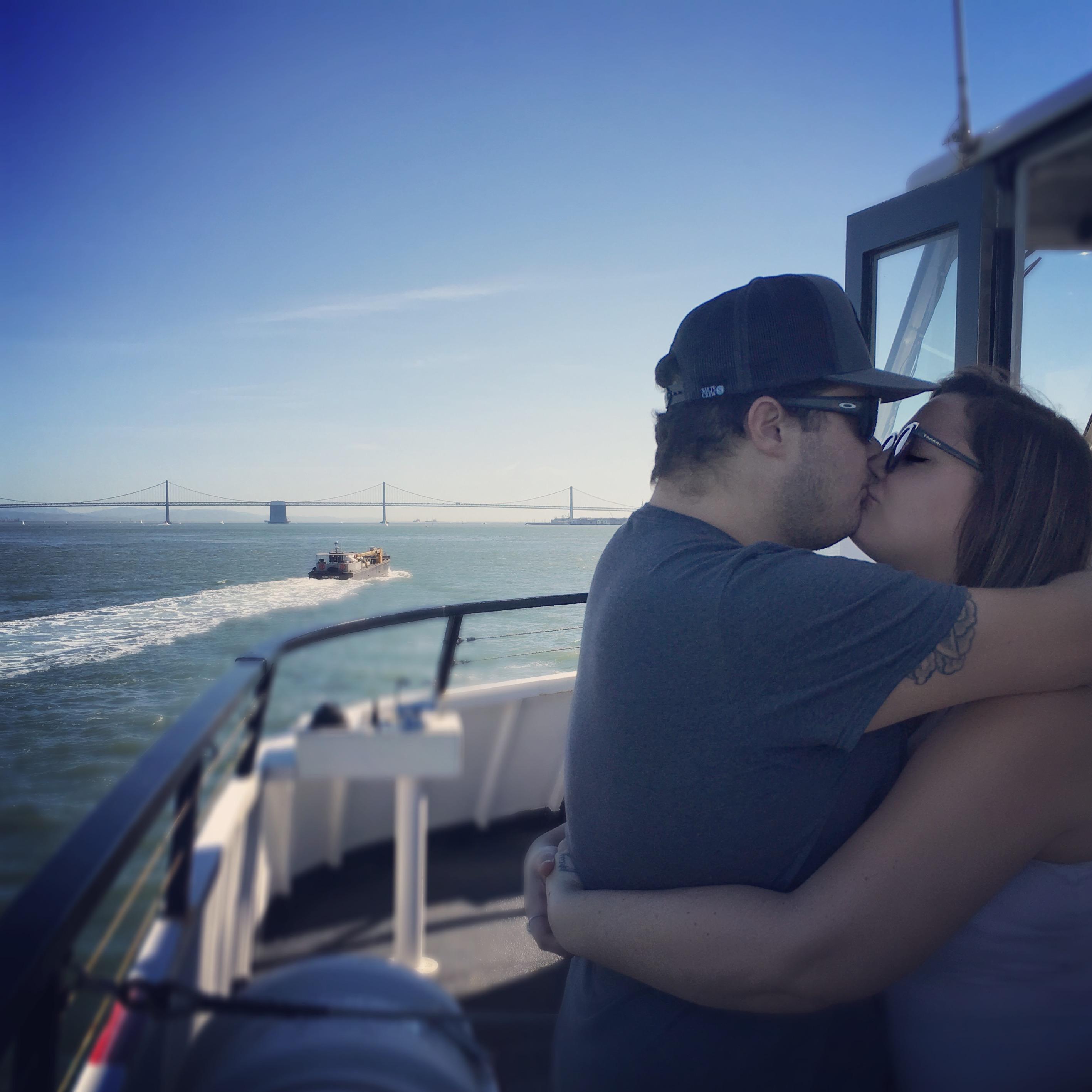 More smooching on the way to Alcatraz.