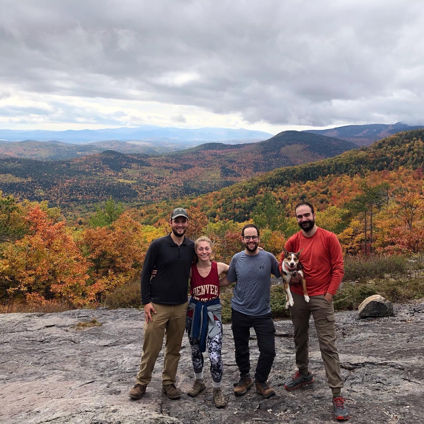 Hiking and camping in New Hampshire's White Mountains with George's brothers (Harry & Max). And also Scooter.