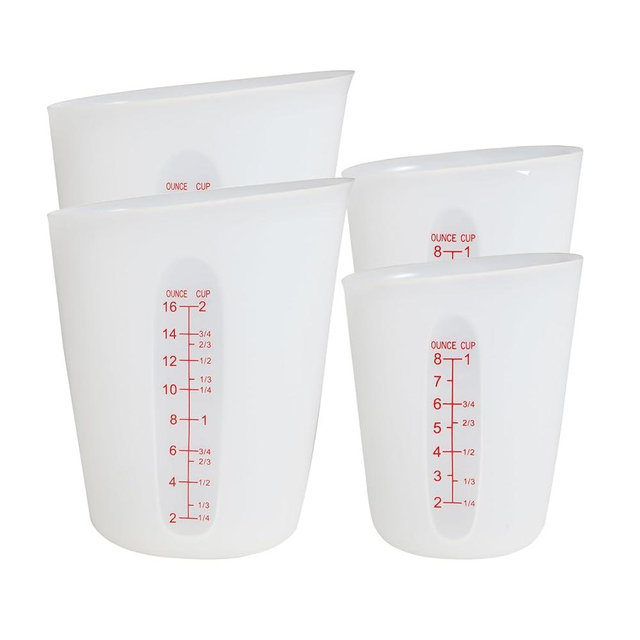 ZUYEE Silicone Measuring Cups (2 Cup + 1 Cup / 8 Once+16 Once) Flexible Measure Cups Chocolate Melting Squeeze Pour Baking Cup Dishwasher Safe BPA Free for Coffee Maker,Butter, 2X500 ML + 2X250 ML