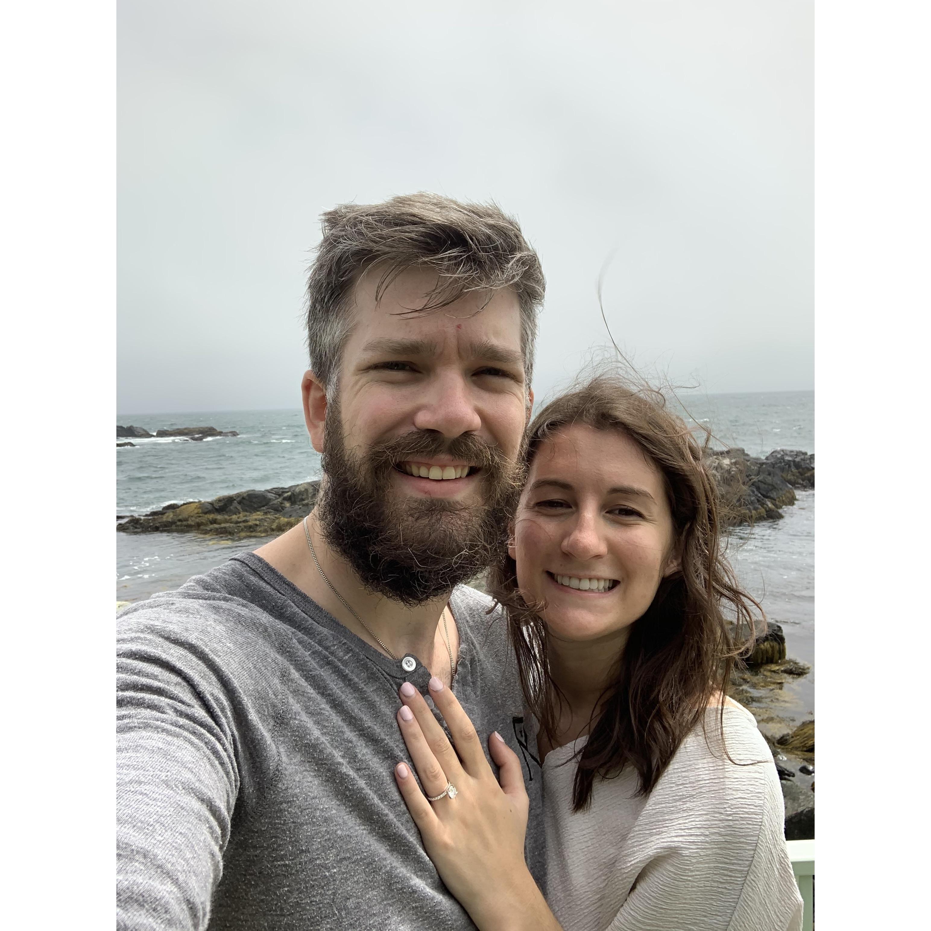 Getting engaged at the Cliff Walk in Newport, Rhode Island!