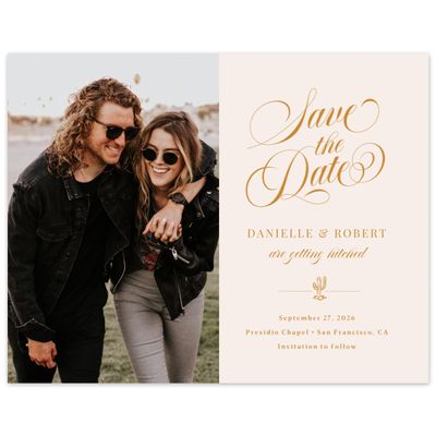 Linen, Orange Wedding Digital Save the Date - Jerome Photo