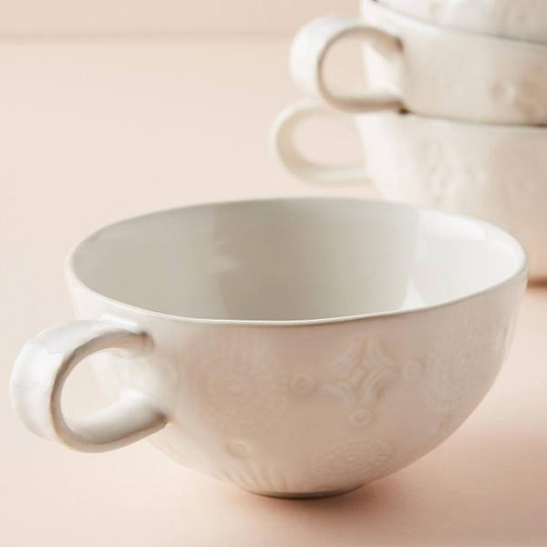 Old Havana Mugs, Set of 4 - White