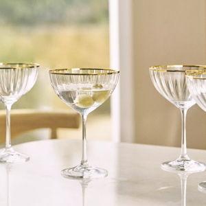 Waterfall Coupe Glasses, Set of 4