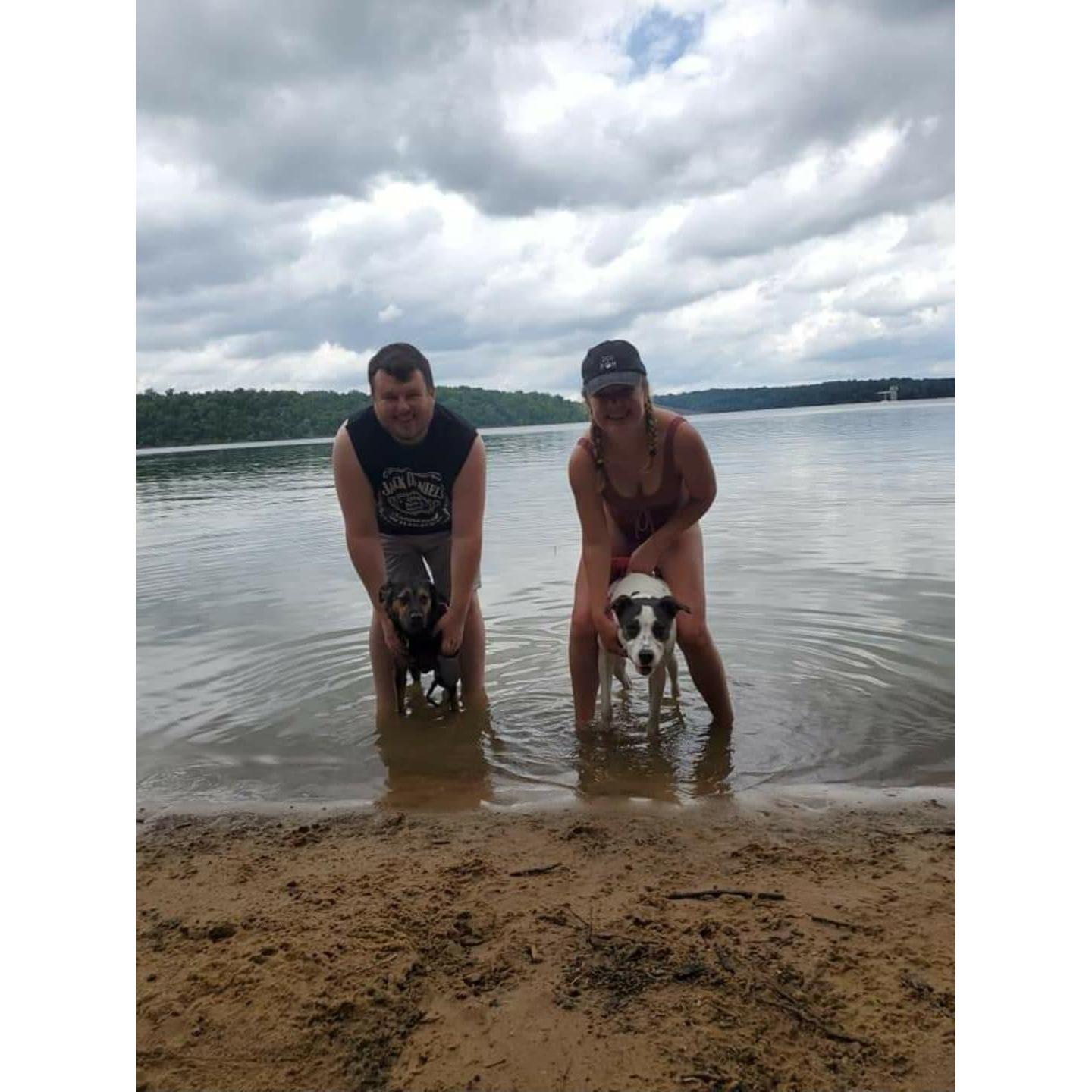 Going on hiking trips with both Gunner and Hazel
