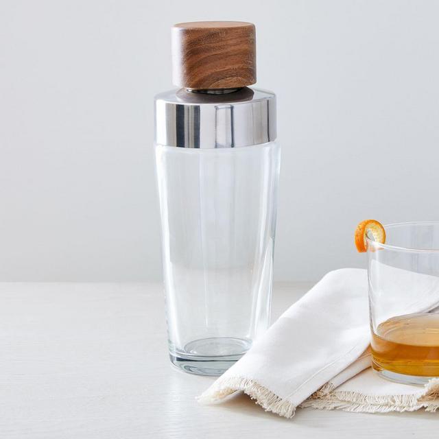 Wood Top Barware, Cocktail Shaker, Acacia Wood
