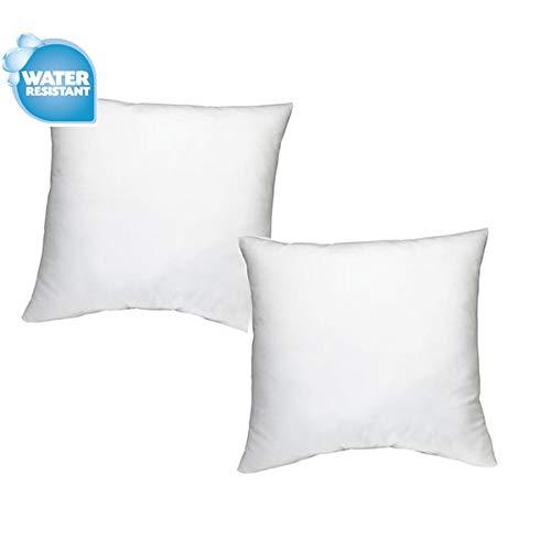 IZO Home Goods Premium Outdoor Anti-Mold Water Resistant Hypoallergenic Stuffer Pillow Insert Sham Square Form Polyester, 18" L X 18" W (2 Pack), Standard/White