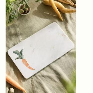 Carrot Inlay Marble Serving Board