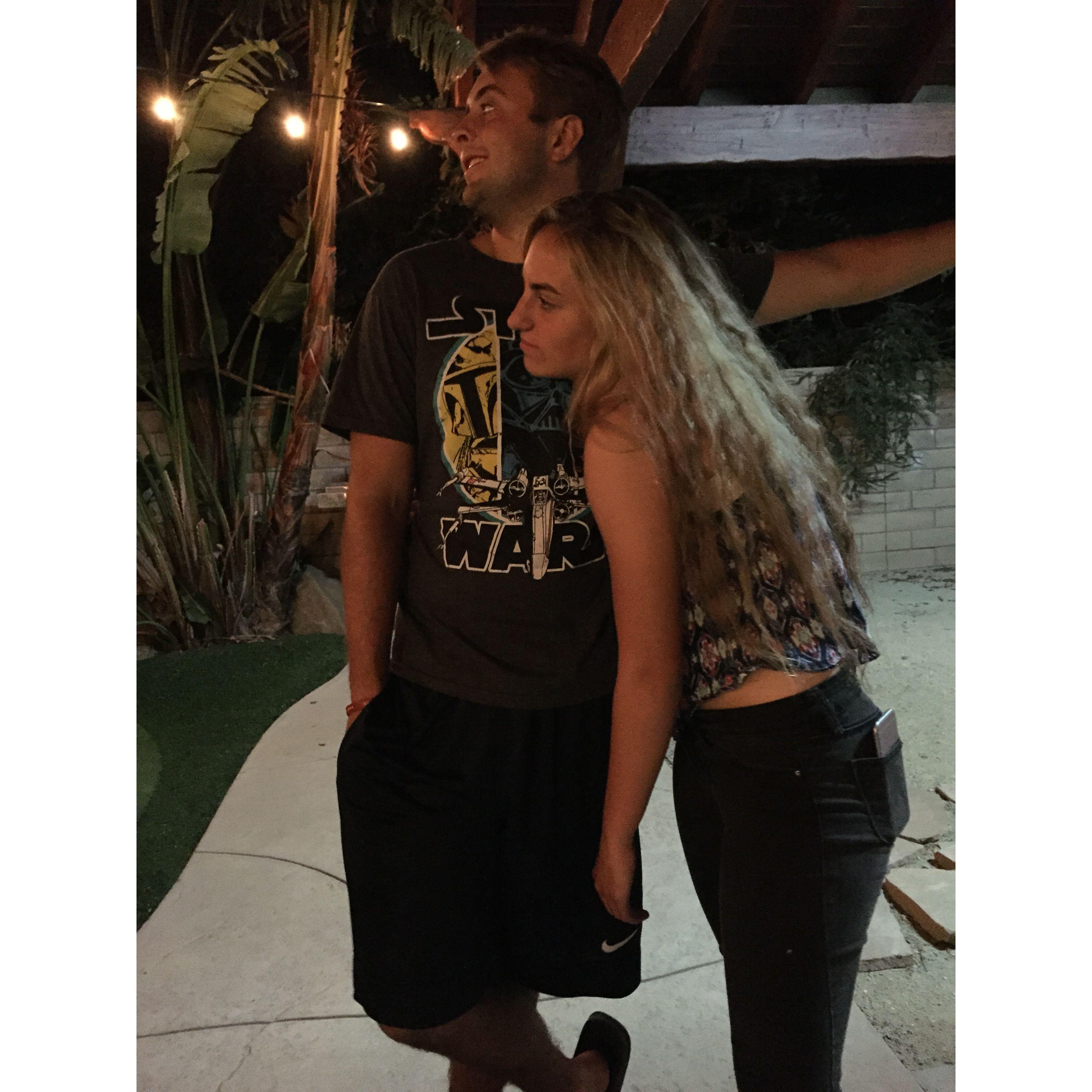 Our first picture together. This was also the first time I met his family, after one of his football games. I look so angry but I promise I was the most nervous I had ever been!