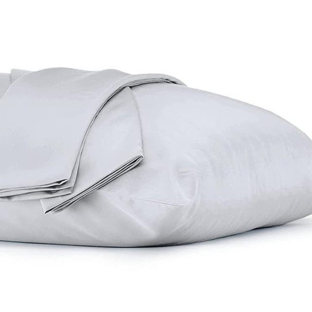 LUXOME 100% Bamboo Viscose Pillowcase Set (King) | 400 Thread Count | Envelope Closure | Stone