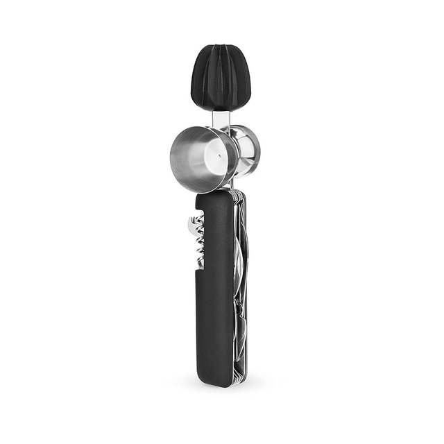 HOST All in One Bartender Multitool Set | 10 in 1 Tool - Strainer | Muddler & Reamer | Stirrer | Jigger | Zester | Corkscrew | Bottle Opener | Knife & Channel Knife Bar Essential Equipment Kit