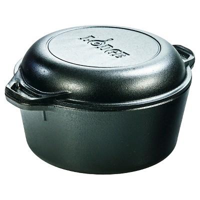 Lodge Cast Iron Double Dutch Oven 5 Quart
