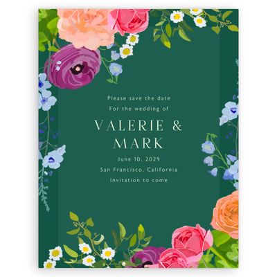 Green Wedding Digital Save the Date - Dicha Portrait
